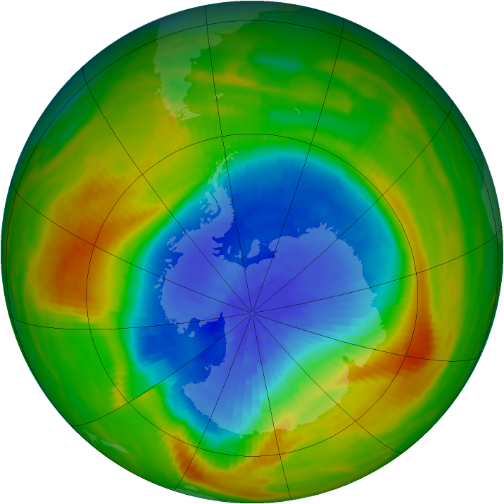 Antarctic ozone map for 27 October 1983